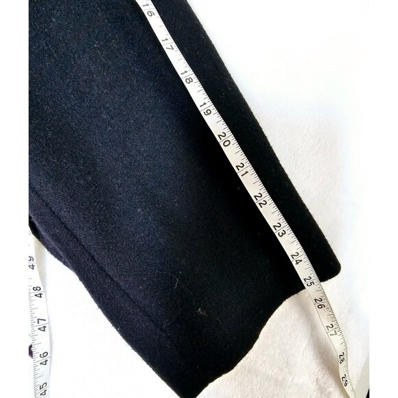 Venezia Coat Wool Blend Black W Gray Faux Fur Collar SZ 26/28 - Picture 10 of 11